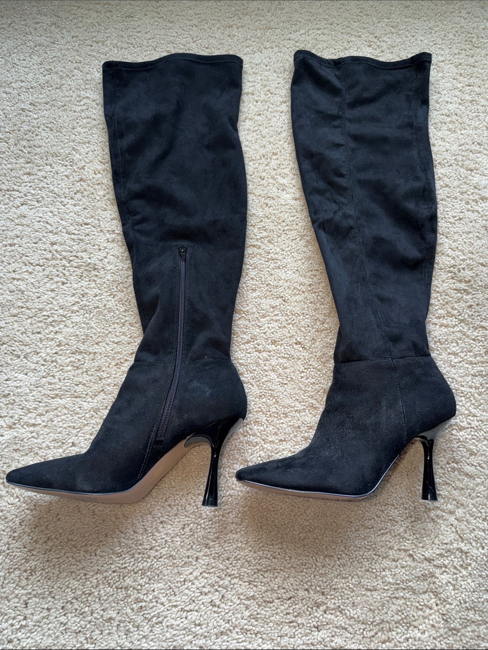 Mix No. 6 Black Over-the-Knee Pointed-Toe Stiletto Boots